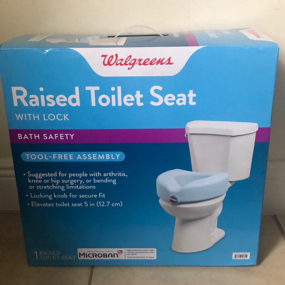 Walgreens raised elevated toilet seat with lock